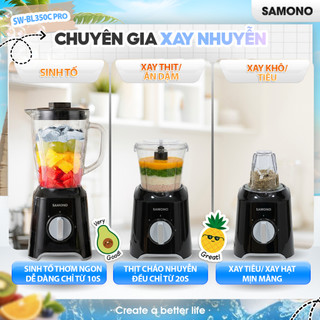 (Hỏa tốc T2-7) Máy xay sinh tố 3 cối 400W SAMONO SW-BL350C PRO