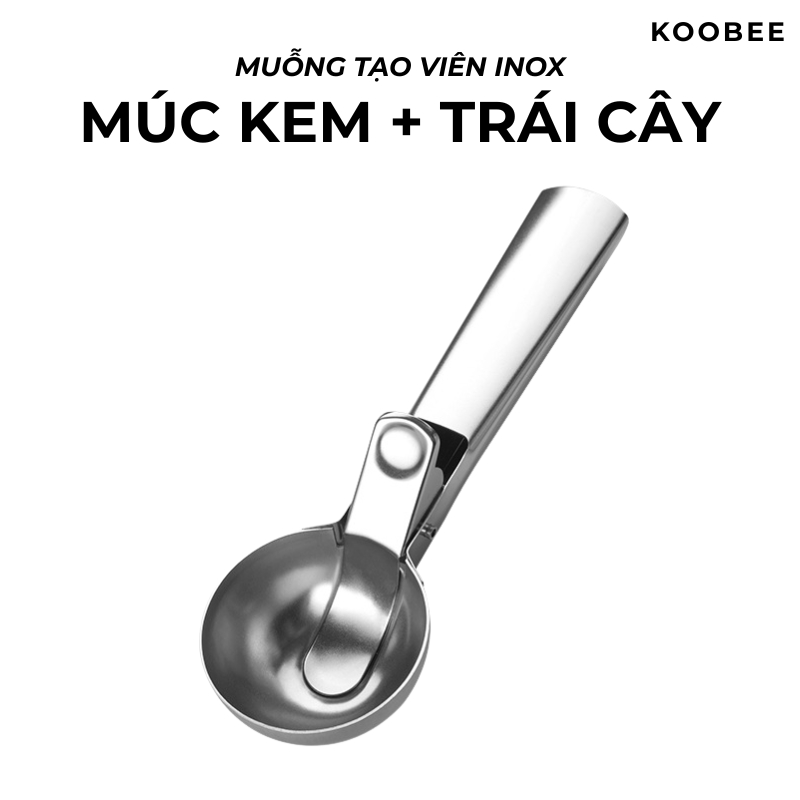 Muỗng Thìa Múc Kem, Trái Cây, Làm Thịt Viên KOOBEE Bằng Thép Không Gỉ Nhỏ Gọn Dễ Sử Dụng (NB69)
