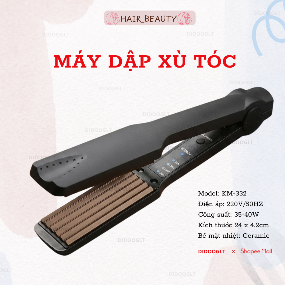 Máy Bấm Tóc Didooglt Chuyên Nghiệp, Máy Làm Dập Xù Tóc Có 4 Mức Chỉnh Nhiệt 2024