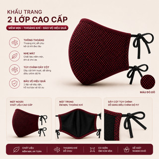 Khẩu trang chống nắng UV 2 lớp cao cấp Apacup – Thoáng khí, nhẹ mát, dây cột tùy chỉnh