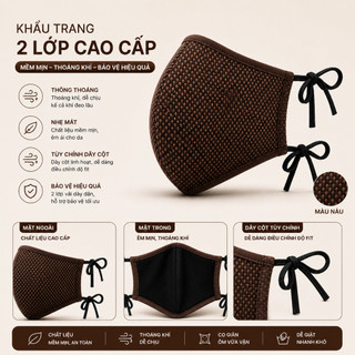 Khẩu trang chống nắng UV 2 lớp cao cấp Apacup – Thoáng khí, nhẹ mát, dây cột tùy chỉnh