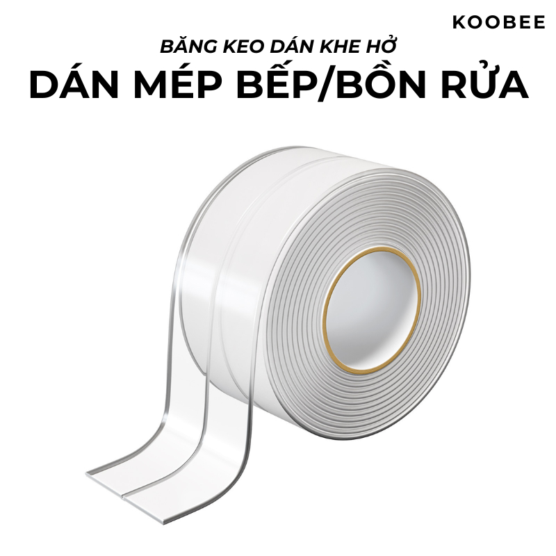 Băng keo dán bếp chống dầu mỡ dán khe hở băng keo chống thấm chống mốc dán mép chịu nước nhiệt độ cao (CSNC06)