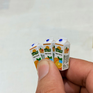Mô hình thu nhỏ, hộp cam tươi, cam ép, mô hình mini trang trí nhà búp bê