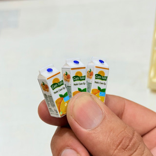 Mô hình thu nhỏ, hộp cam tươi, cam ép, mô hình mini trang trí nhà búp bê