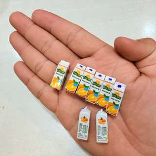 Mô hình thu nhỏ, hộp cam tươi, cam ép, mô hình mini trang trí nhà búp bê