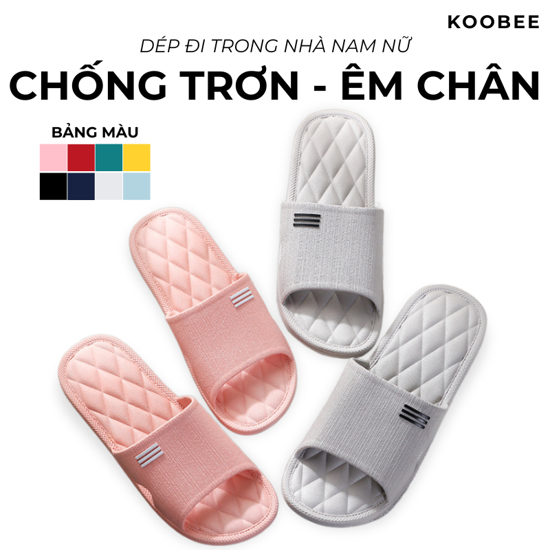 Dép Đi Trong Nhà Nam Nữ 8 Màu Chống Trơn Trượt, Êm Chân Đi Nhà Tắm Văn Phòng | 0178