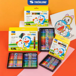 Bút Sáp Màu Thiên Long Colokit Doraemon 12/16/24 màu tươi sáng, màu sáp mịn, an toàn cho bé tô màu, học tập mỹ thuật