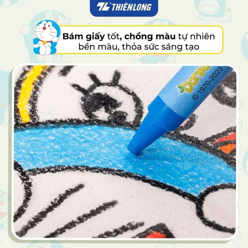 Bút Sáp Màu Thiên Long Colokit Doraemon 12/16/24 màu tươi sáng, màu sáp mịn, an toàn cho bé tô màu, học tập mỹ thuật
