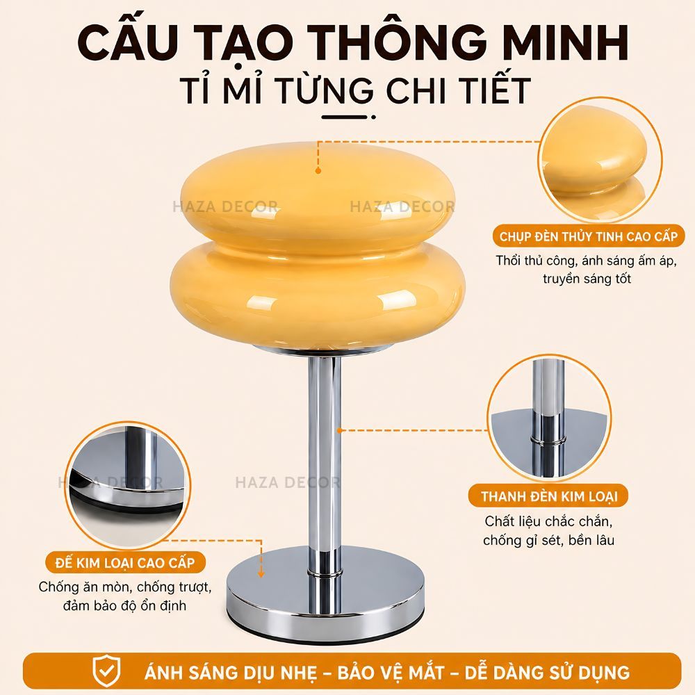 Đèn Ngủ Bánh Kem thủy tinh, Đèn Bàn Trang Trí Decor Phòng Ngủ Dễ Thương 8031 | BigBuy360 - bigbuy360.vn