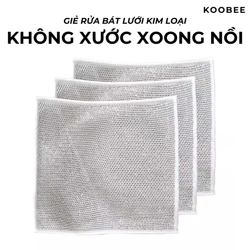 Set 10 Giẻ Rửa Chén Dây Kim Loại Lau Bồn Rửa Bát Cọ Rửa Xoong Nồi Đa Năng, Khăn Cọ Rửa Đa Năng Không Xước | 031