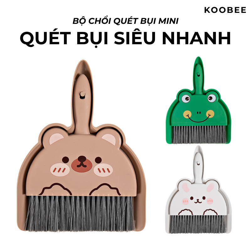 Bộ Chổi Quét Bụi Kèm Hốt Rác Mini Hoạt Hình KOOBEE Vệ Sinh Nhà Cửa, Bàn Làm Việc Đa Năng Tiện Dụng | 058