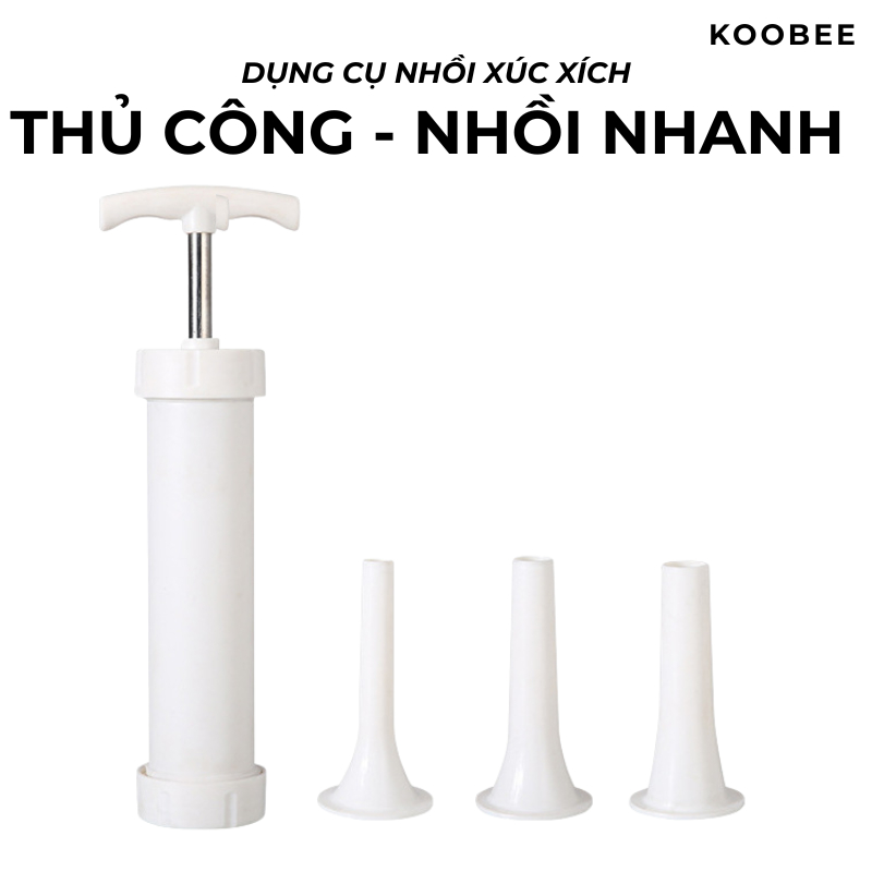 Dụng Cụ Nhồi Xúc Xích – Lạp Xưởng – Dồi Sụn KOOBEE | Thủ Công Bằng Tay | Nhựa PP An Toàn – Ống Nhồi Dày Dặn (NB49)