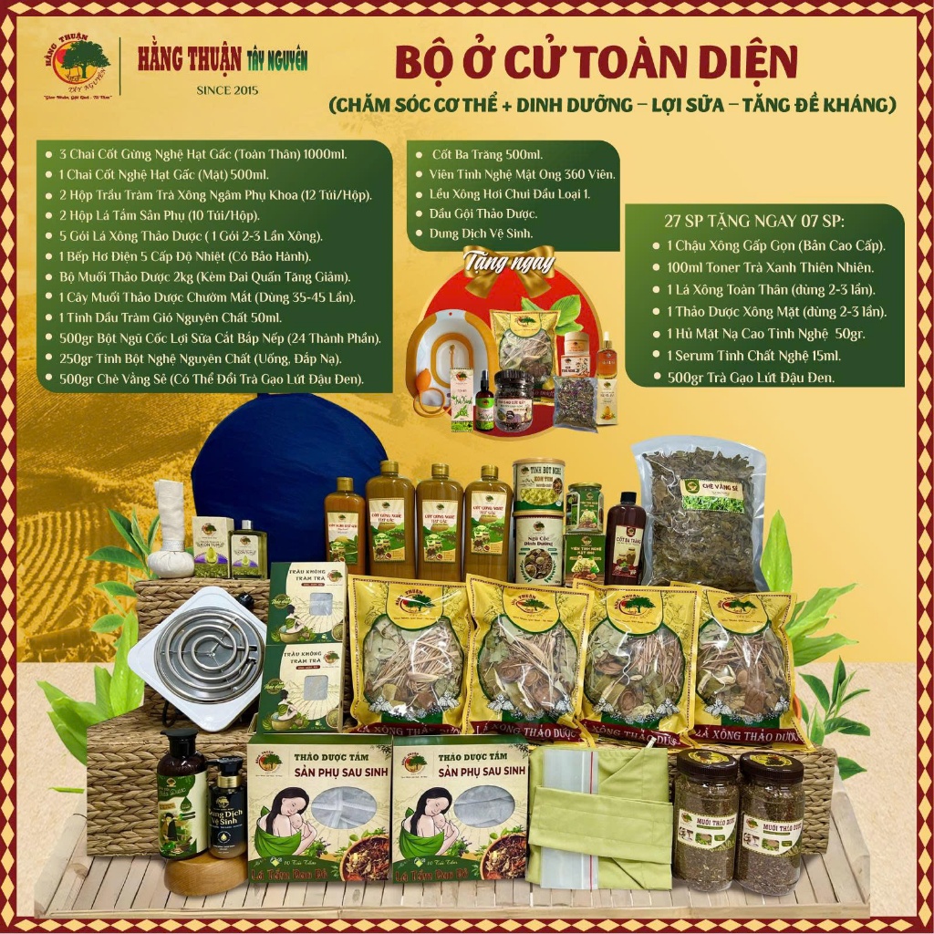 [Tặng kèm 4-7 sản phẩm] Combo Bộ Ở Cử Chăm Sóc Cho Mẹ Sau Sinh Hằng Thuận Tây Nguyên