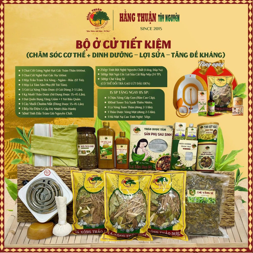 [Tặng kèm 4-7 sản phẩm] Combo Bộ Ở Cử Chăm Sóc Cho Mẹ Sau Sinh Hằng Thuận Tây Nguyên