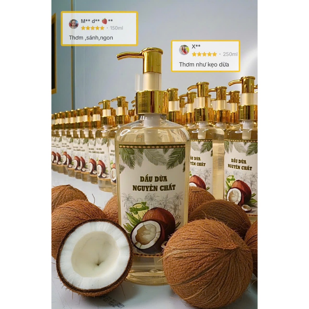 Dầu Dừa Nguyên Chất Handmade Hằng Thuận Tây Nguyên [150-250ml]
