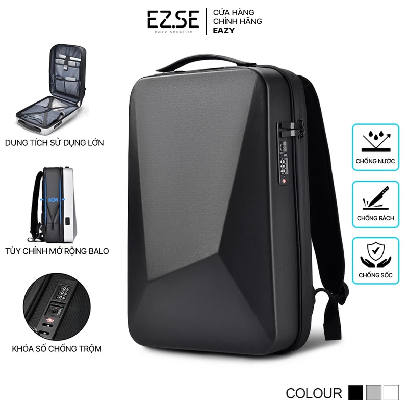 Balo laptop chống sốc chống nước cao cấp có khóa số chống trộm EAZY BLA06 , Balo đựng laptop 17 inch hiện đại — ảnh 1