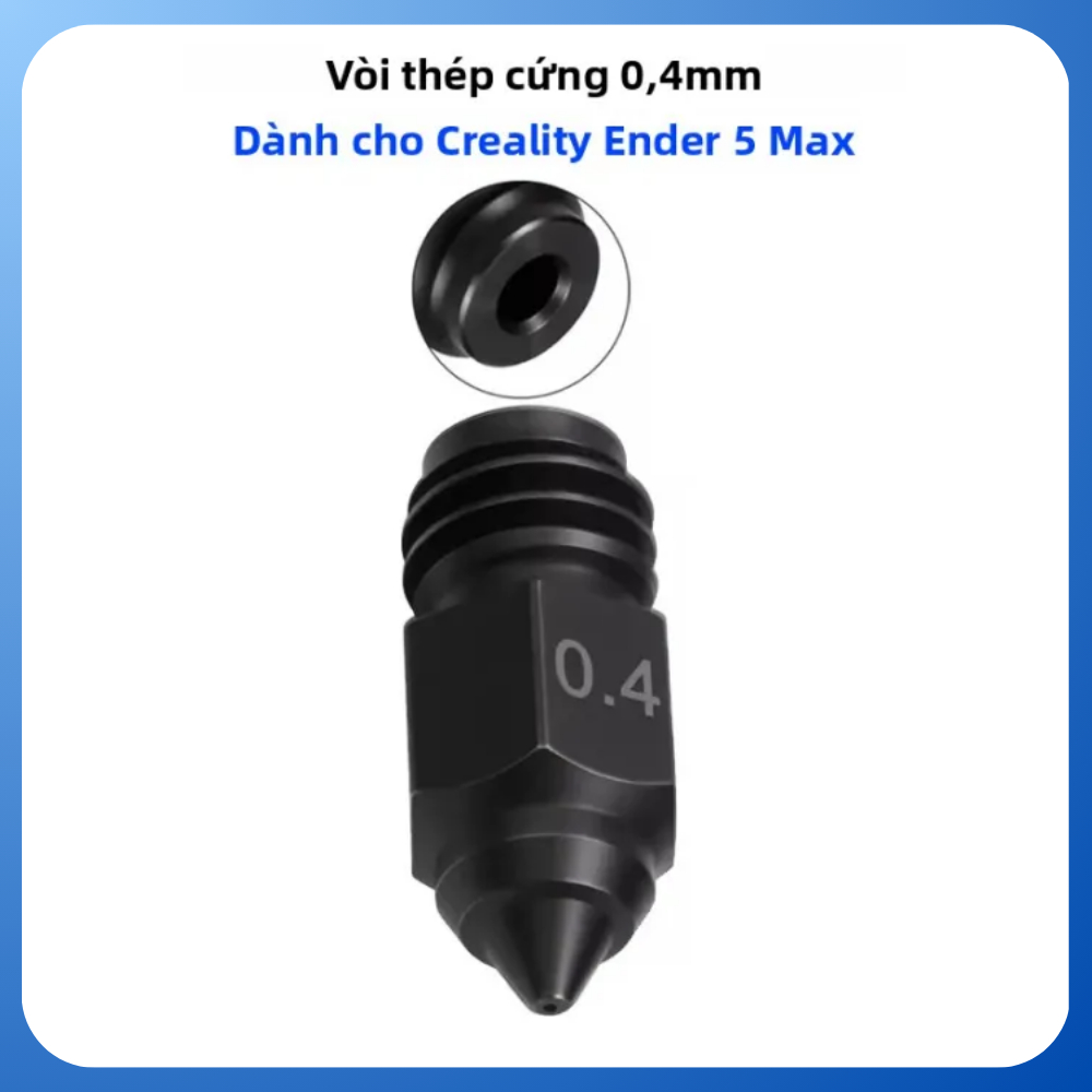 Hotend Thép Cứng / Đầu đùn nhựa / Vòi Phun 0,4mm Chịu Được Nhiệt Độ Cao cho Máy In 3D Creality Ender 5 Max  | NL3D