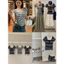 WGWE | Áo thun kẻ cotton tay ngắn cổ tròn Henley, sọc phối nút – W9519#