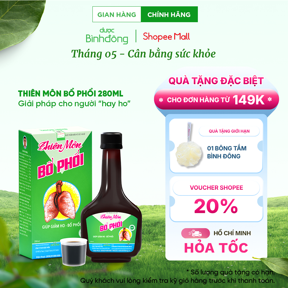 Thiên Môn Bổ Phổi Bình Đông Giúp giảm ho, Bổ phổi Chai 280ml - 1