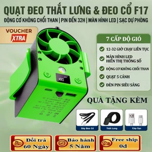 Quạt Mini Đeo Thắt Lưng F13 - F17 Dung Lượng 10.000Mah Và 15.000Mah, Quạt Đeo Hông Kiêm Sạc Dự Phòng