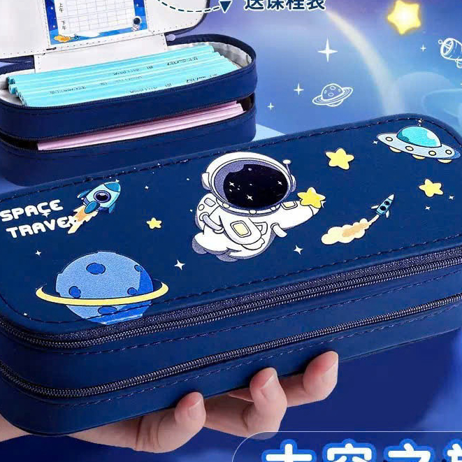 Túi Đựng Bút 2 Tầng Hình Phi Hành Gia – Hộp Bút Học Sinh Cute, Đựng Được Nhiều Bút & Đồ Dùng Học Tập 07 ntt95