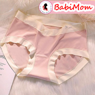 Quần lót bầu thun tăm lạnh cạp chéo Babimom sau sinh tránh chạm vết mổ đáy kháng khuẩn
