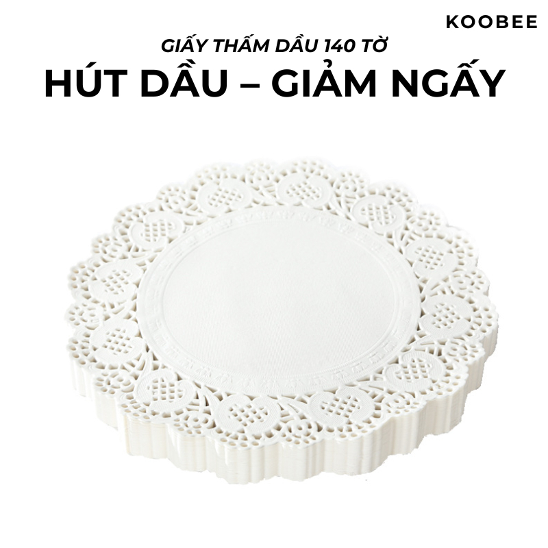 Set 140 tờ giấy thấm dầu ăn thực phẩm họa tiết hoa văn ren - Giấy lót trang trí decor món ăn (PKB12)