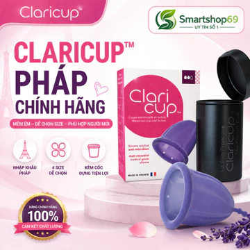 Cốc Nguyệt San Claricup Kháng Khuẩn Nhập Khẩu Pháp Chính Hãng, Kèm Cốc Tiệt Trùng, đủ Size 0/1/2/3
