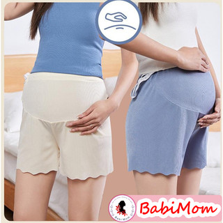Quần Đùi Bầu Mặc Trong Váy Lụa Tăm | Quần Bầu ĐÁP BỤNG Có Chun Điều Chỉnh | Đồ Bầu Mềm Mát Mặc Nhà