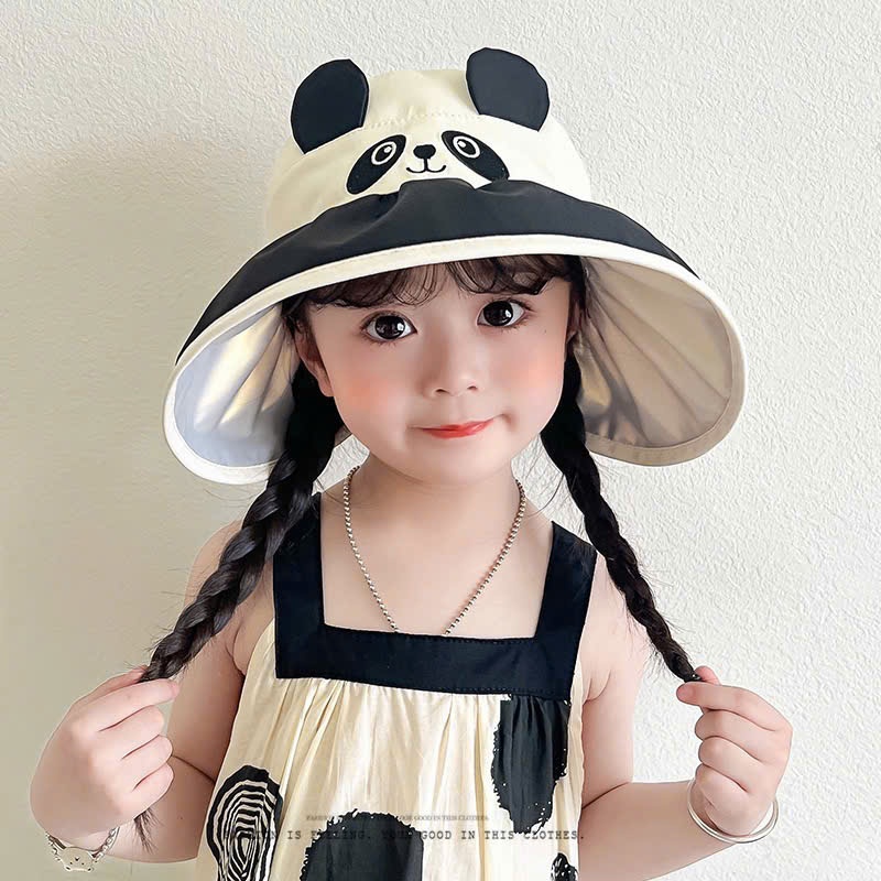 Mũ chống nắng trẻ em vành rộng hình gấu dễ thương, chống tia UV cho bé