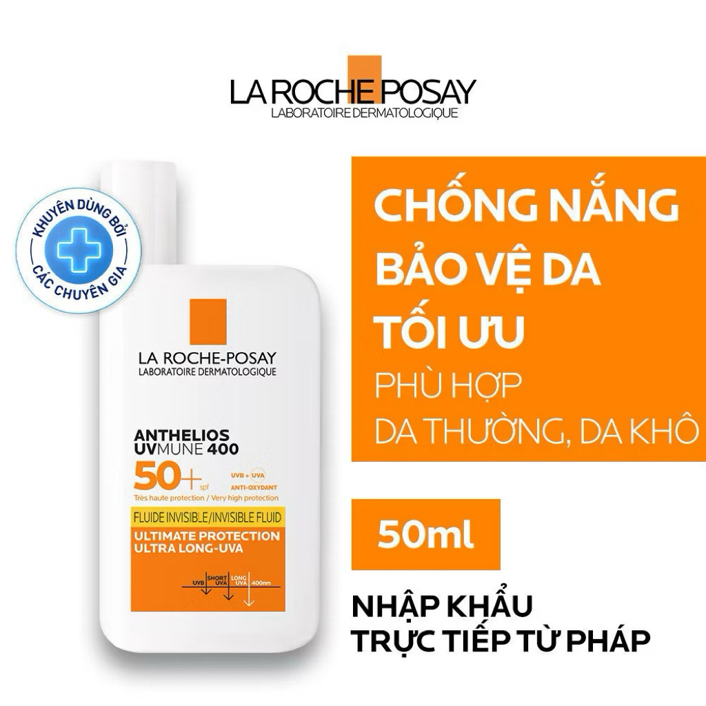 Kem Chống Nắng La Roche-Posay Anthelios UVMune 400 SPF50+ Invisible Fluid 50ml Chính Hãng
