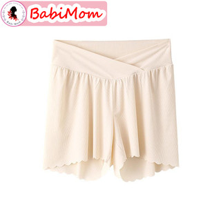 Quần đùi bầu vải lụa cạp chéo, mặc ngủ và mặc trong váy, có chun điều chỉnh, kháng khuẩn, viền ren sang trọng, mát mẻ