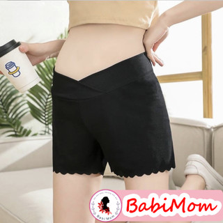 Quần đùi bầu vải lụa cạp chéo, mặc ngủ và mặc trong váy, có chun điều chỉnh, kháng khuẩn, viền ren sang trọng, mát mẻ