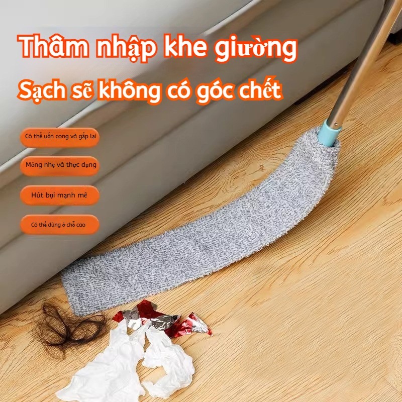 Chổi Lau Bụi Đầu Mềm Uốn Cong, Vải Tháo Rời Giặt Được, Lau Sạch Bụi Hiệu Quả【MUA 2 GIẢM 40%】