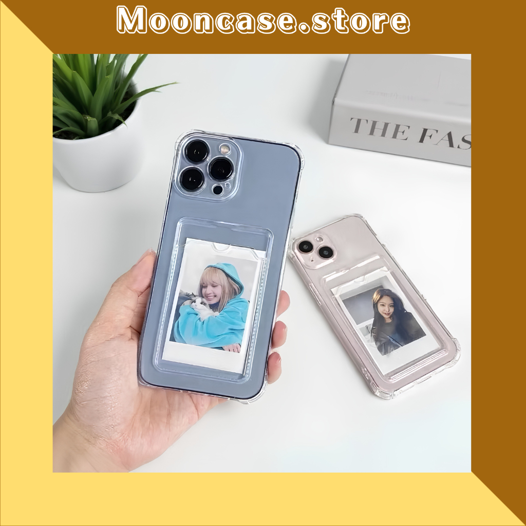 Ốp Lưng iPhone Trong Suốt Có Ví Đựng Thẻ Và Ảnh Lưu Niệm Cho iP 11/12/13/141/5/16/17/Promax/Plus/Ví