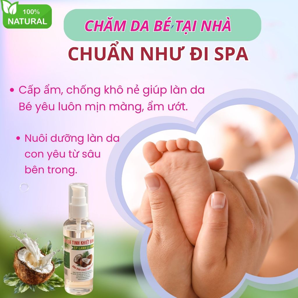Dầu Dừa Organic Ép Lạnh Tinh Khiết – Dưỡng Da Mềm Mịn Cho Mẹ Sau Sinh & Bé Yêu | 100% Nguyên Chất, Không Phụ Gia