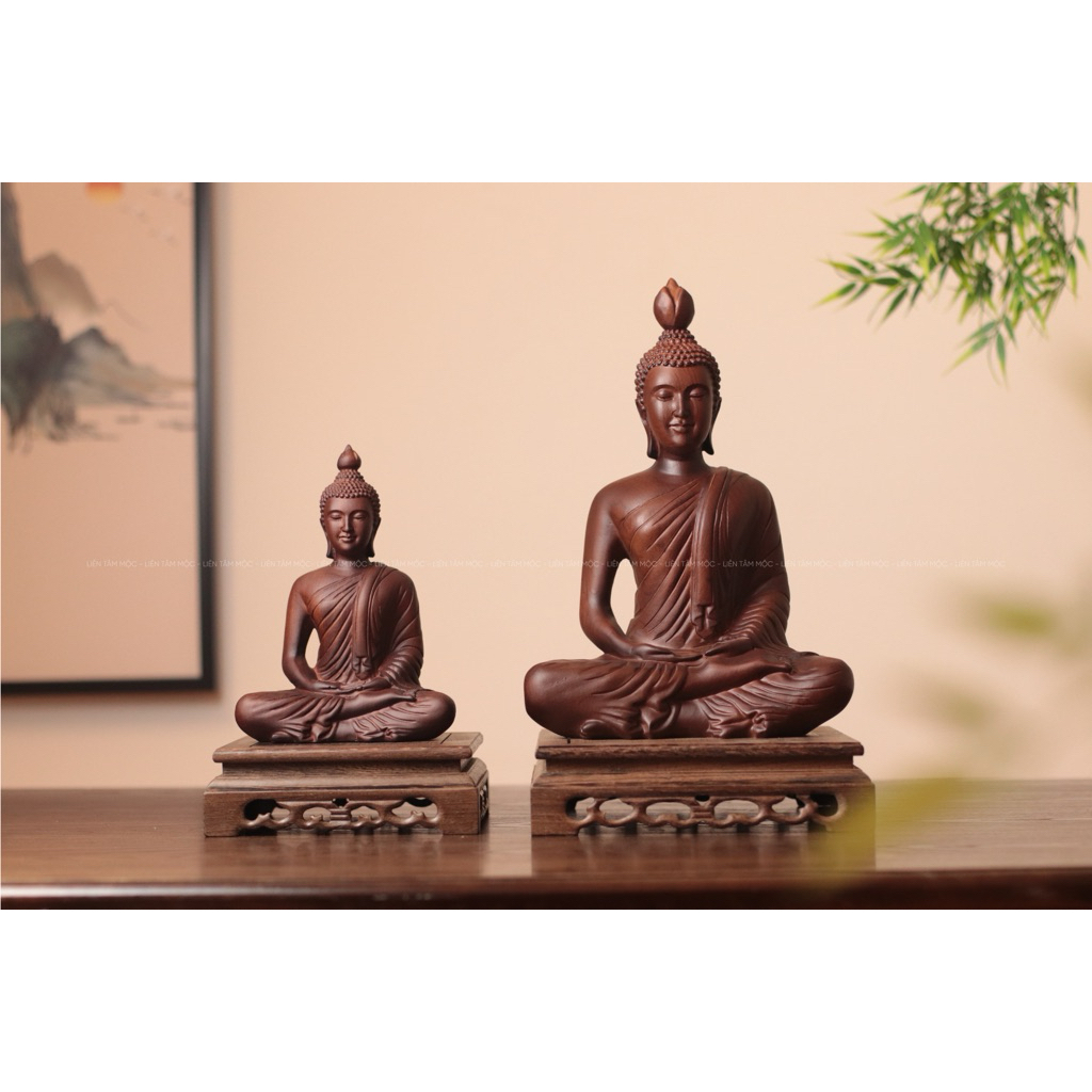 Tượng Phật Thích Ca Phong Cách Thái Lan Gỗ Hương 20/30cm - Tượng Gỗ Mỹ Nghệ Để Bàn Làm Việc Phòng Khách Đẹp Cao Cấp