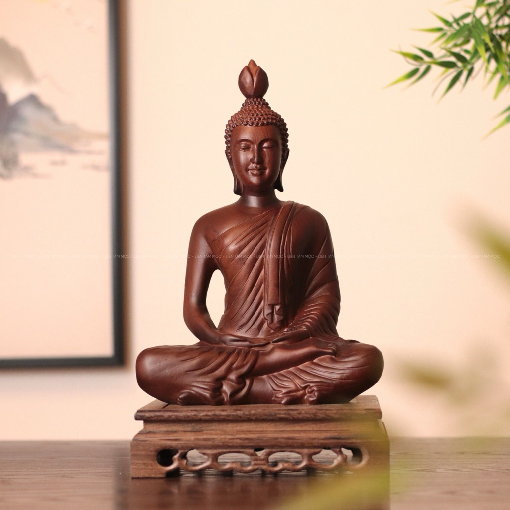 Tượng Phật Thích Ca Phong Cách Thái Lan Gỗ Hương 20/30cm - Tượng Gỗ Mỹ Nghệ Để Bàn Làm Việc Phòng Khách Đẹp Cao Cấp