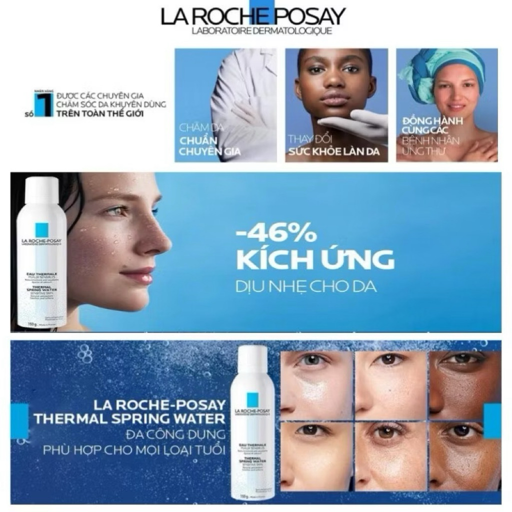 Xịt Khoáng La Roche-Posay Thermal Spring Water 300ml Cấp Ẩm Làm Dịu Da Cho Da Nhạy Cảm Chính Hãng