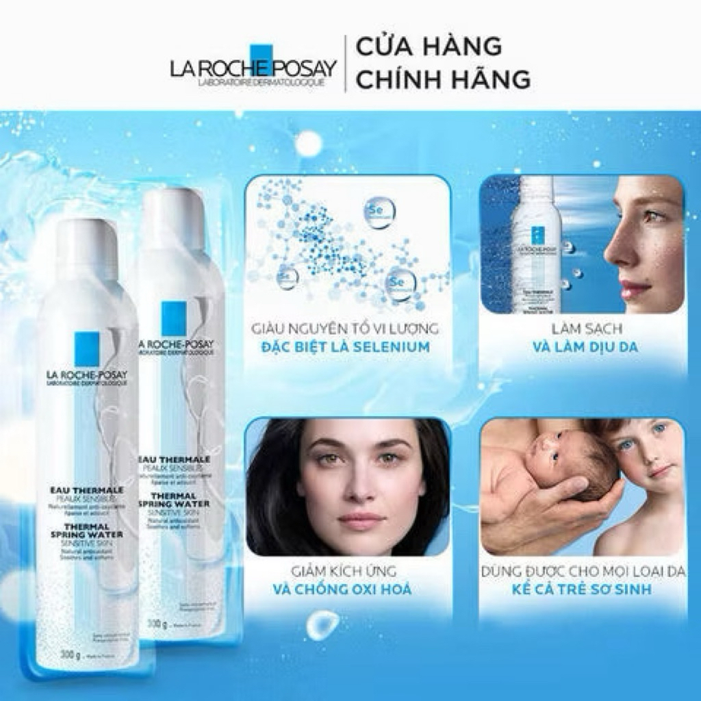 Xịt Khoáng La Roche-Posay Thermal Spring Water 300ml Cấp Ẩm Làm Dịu Da Cho Da Nhạy Cảm Chính Hãng