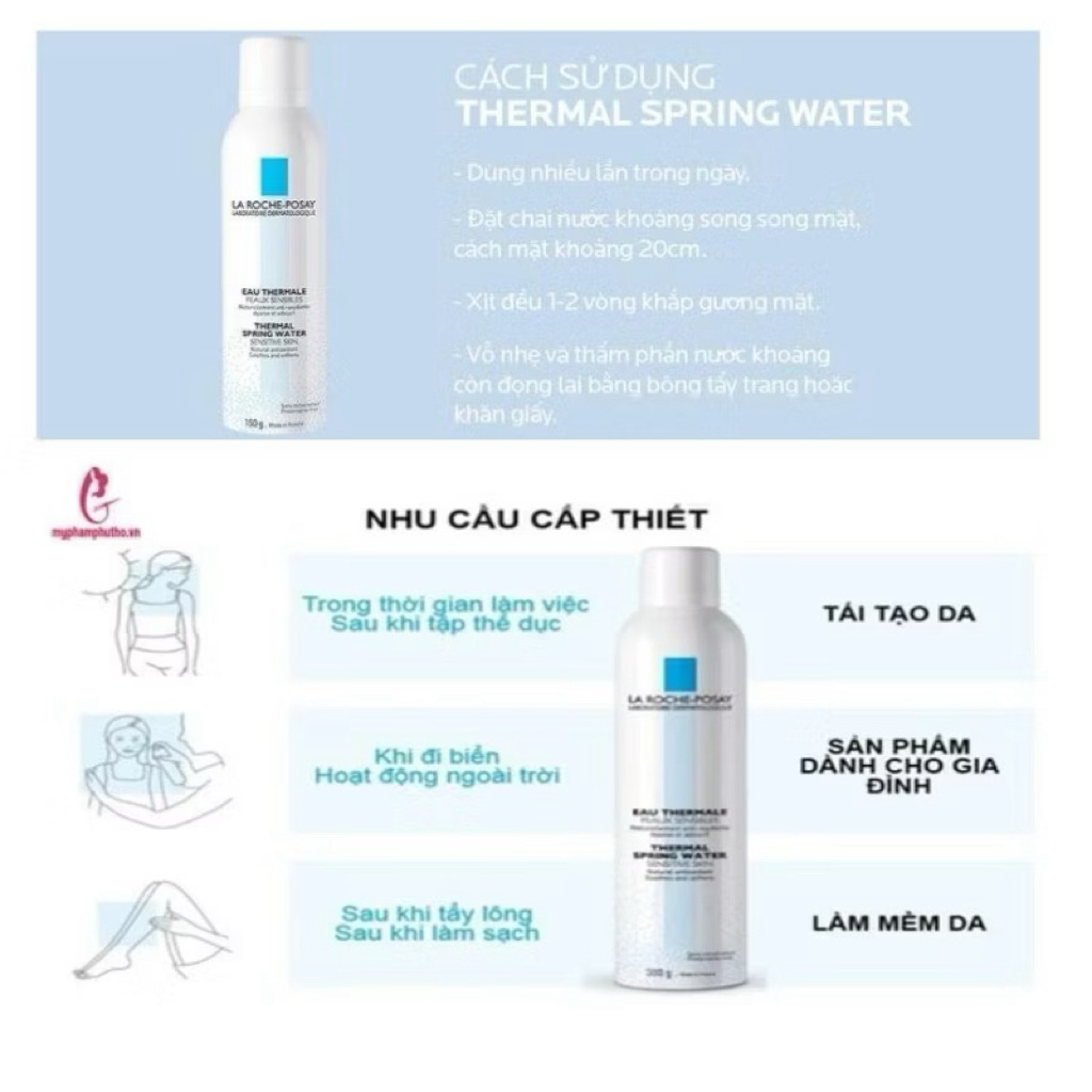 Xịt Khoáng La Roche-Posay Thermal Spring Water 300ml Cấp Ẩm Làm Dịu Da Cho Da Nhạy Cảm Chính Hãng