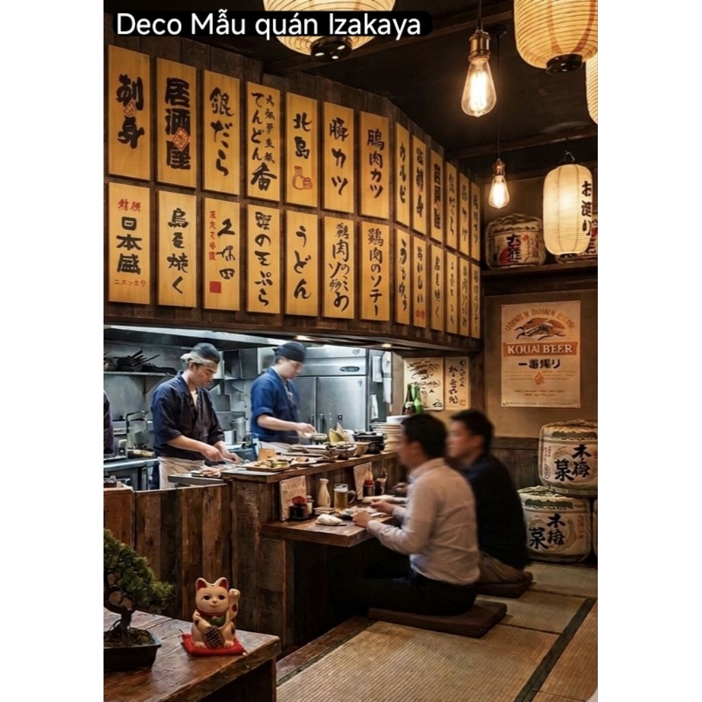 (không nhận theo yêu cầu)Bảng gỗ Nhật Deco Izakaya trang trí nhà hàng sushi 30x10cm