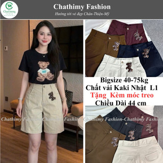 (Tặng Kèm Móc Treo) Quần Đùi  Short Nữ Chất Kaki Nhật L1 Mềm Mại Phom A Hách Dáng, Thời Trang Chathimy  (2566)