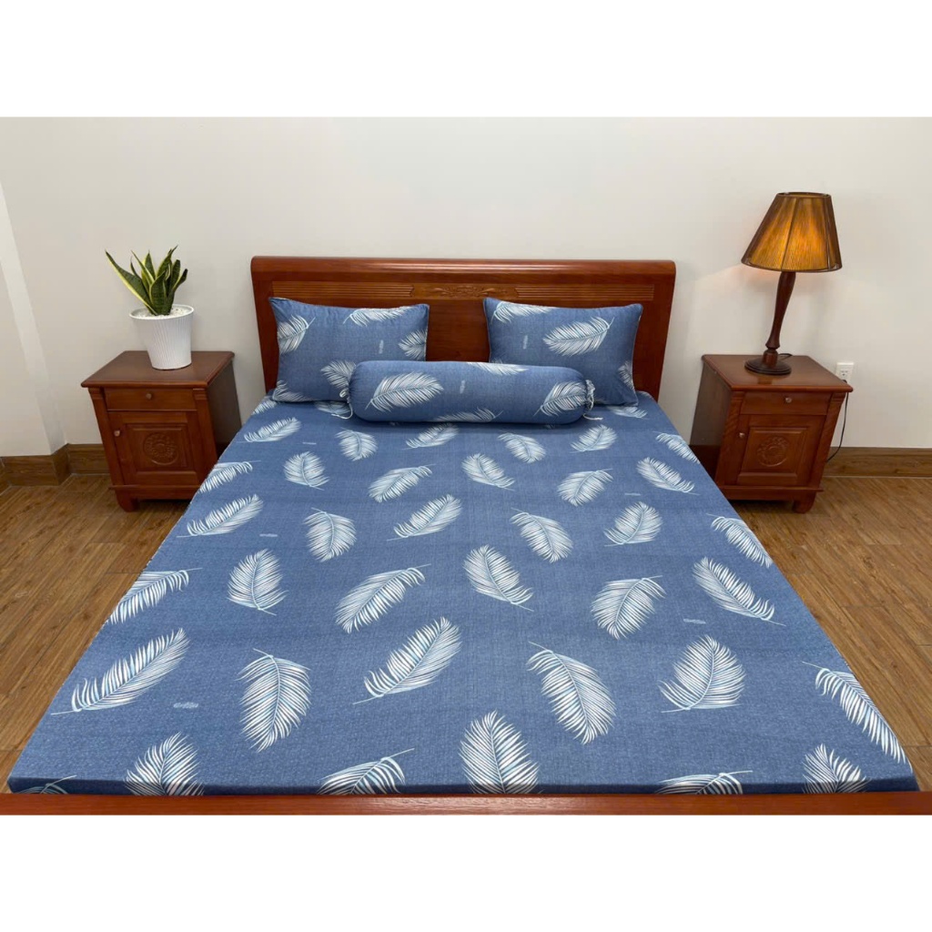 Bộ ga thun lạnh 1,6*2m in Hàn để Quốc [ 3 MÓN] không áo gối ôm