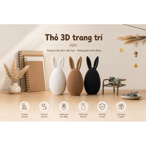 Con vật 3D mô hình Thỏ Mập, trang trí, đồ chơi,quà tặng,thiết kế bằng nhựa in cao cấp,bền, an toàn.(có hàng sau 2 ngày)
