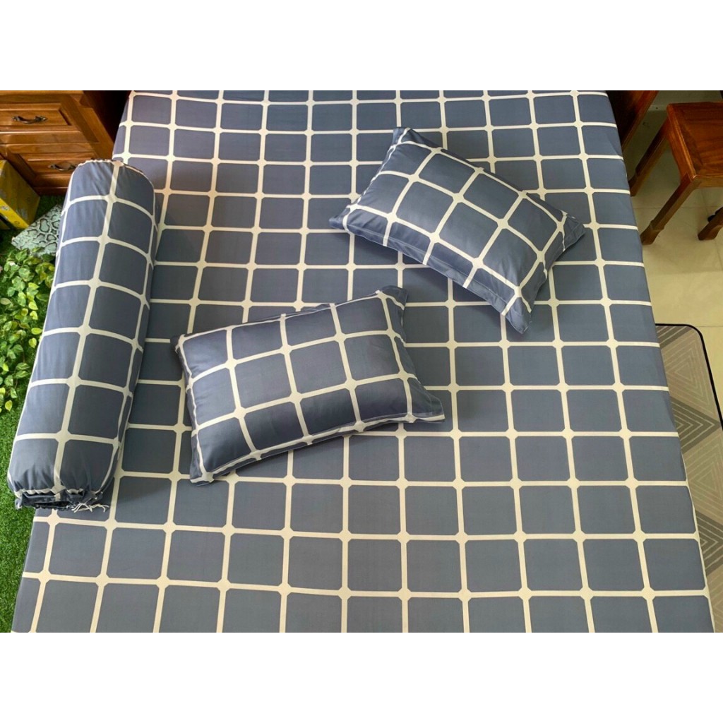 Bộ ga thun lạnh 1,6*2m in Hàn để Quốc [ 3 MÓN] không áo gối ôm
