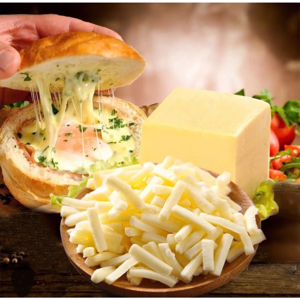 Phô Mai Mozzarella Golden Pizza 2KG – Kéo Sợi Dài, Béo Mịn, Chuẩn Làm Pizza, Bánh, Mì Ý