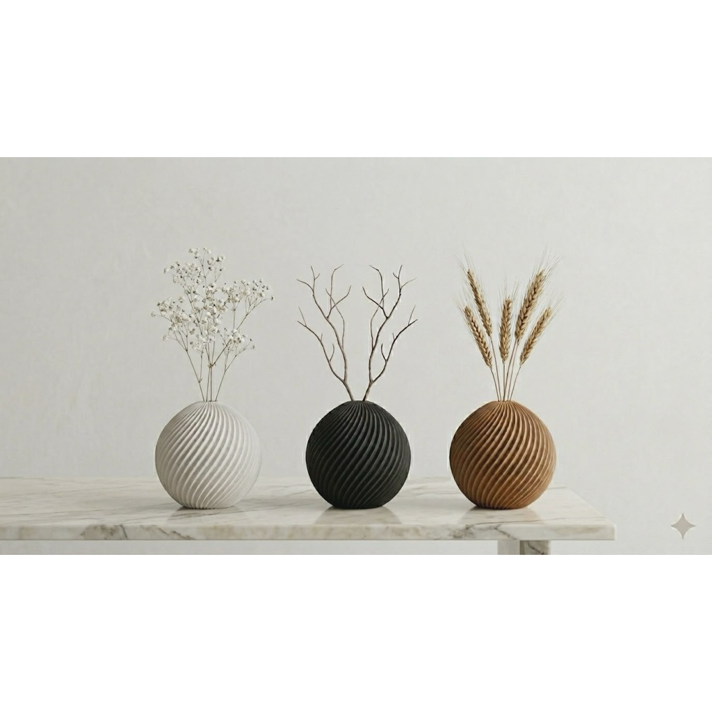 Bình hoa bầu nhựa in 3D, trang trí, nhà cửa, quán cà phê, bàn làm việc. Đơn giản, dày dặn,cứng cáp. (có hàng sau 2 ngày)