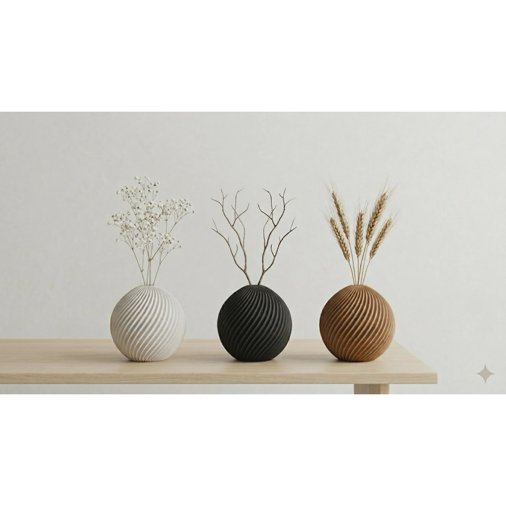 Bình hoa bầu nhựa in 3D, trang trí, nhà cửa, quán cà phê, bàn làm việc. Đơn giản, dày dặn,cứng cáp. (có hàng sau 2 ngày)
