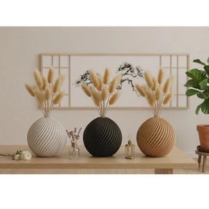 Bình hoa bầu nhựa in 3D, trang trí, nhà cửa, quán cà phê, bàn làm việc. Đơn giản, dày dặn,cứng cáp. (có hàng sau 2 ngày)